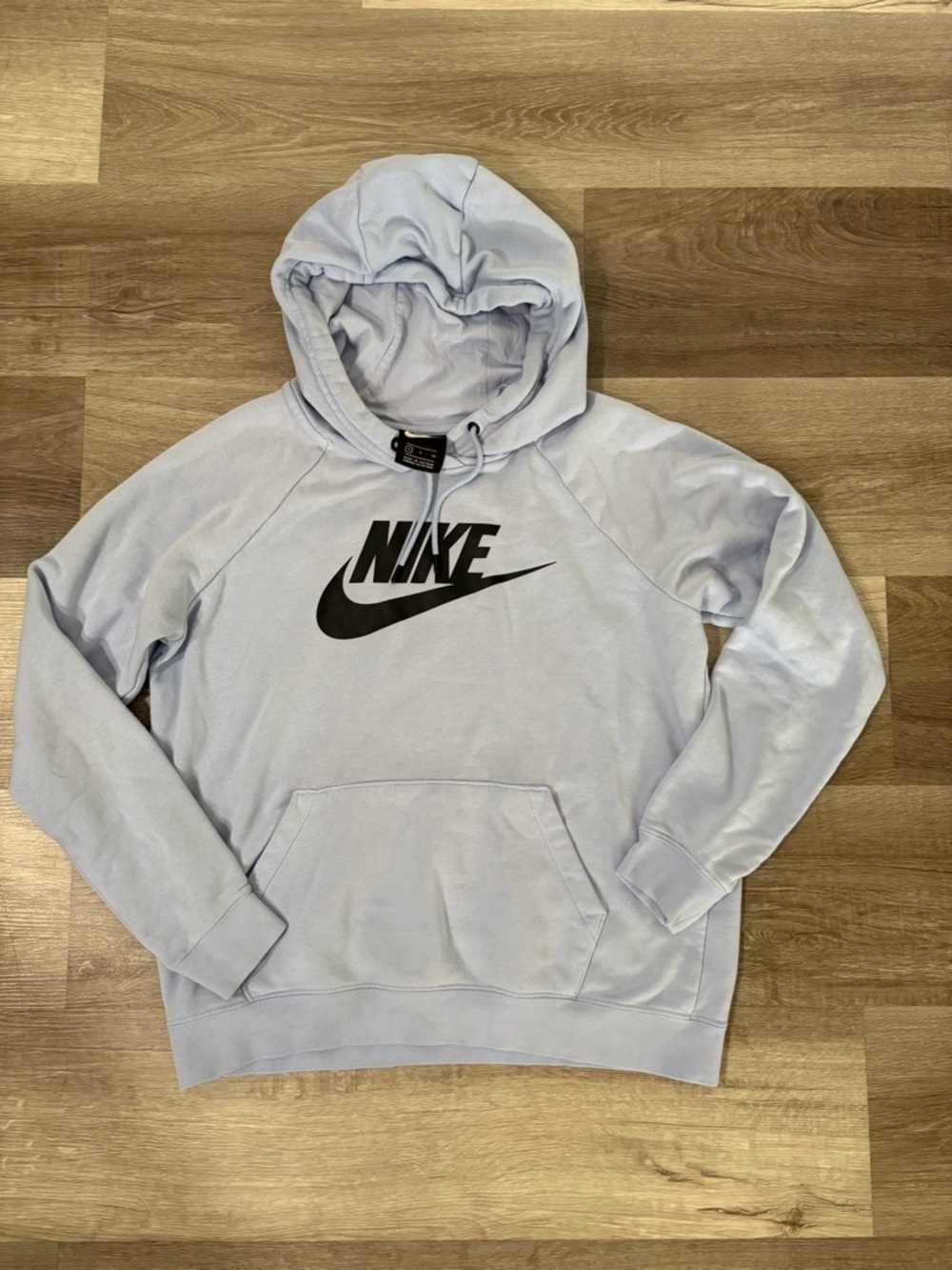 Nike Women’s Light Blue Pullover Hoodie with Black Swoosh